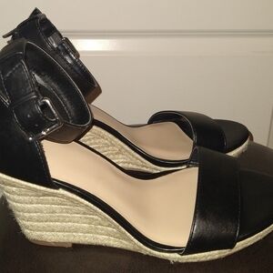 Women's Black Wedge Sandals By A New Day Size 9